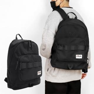 【FILA】後背包 Backpack 黑 白 可調背帶 多夾層 筆電包 雙肩包 背包 斐樂(BPY3007MX)