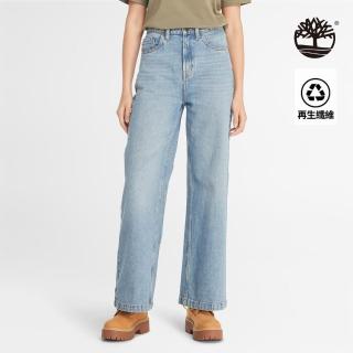 【Timberland】女款藍色天絲工裝牛仔長褲(A5YXYEIR)