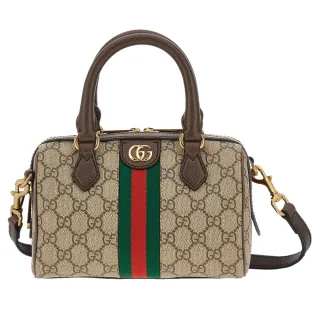 【GUCCI 古馳】772053 經典OPHIDIA迷你波士頓包(棕色)