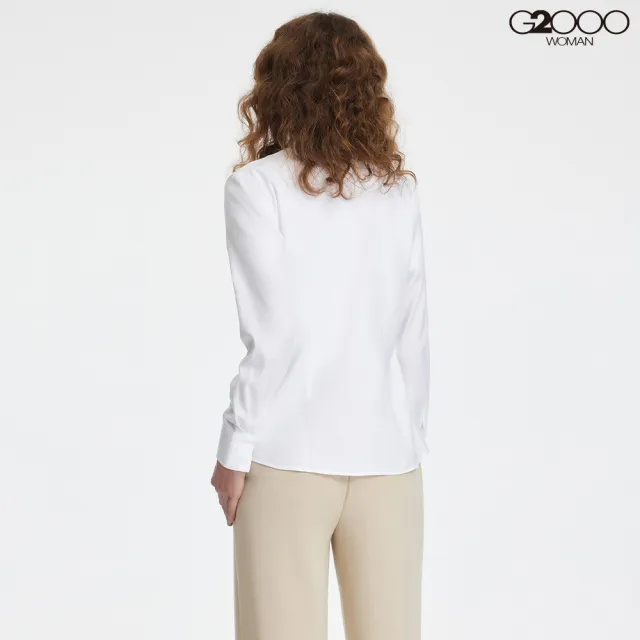 【G2000】打摺袖口長袖上班襯衫-白色(3122313300)