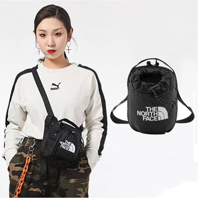 【The North Face】BOZER CROSS BODY 超輕量+耐磨 抽繩休閒單肩包.隨身袋(52RY-JK3 黑 N)