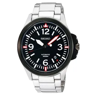 【SEIKO 精工】不鏽鋼錶帶霸氣型/機械男錶(SRP027K1)