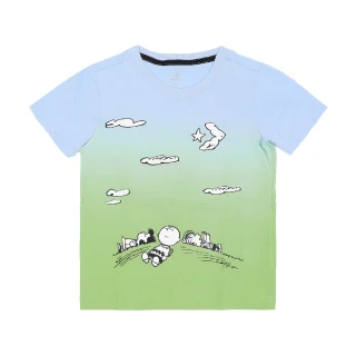 【CONVERSE】X Peanuts Tee 史奴比 聯名 童裝 藍 綠 小朋友 短袖 短T 純棉(CV2222199PS002)