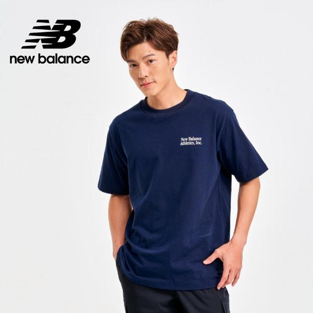 【NEW BALANCE】NB 背面標語寬鬆短袖上衣_男性_藍色_MT41588NNY(美版 版型偏大)