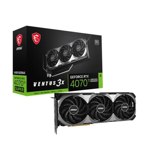 【MSI 微星】RTX4070 Ti SUPER 16G VENTUS 3X OC 顯示卡+海盜 HX1000i 白金 1000W 電源供應器(70TIS+P組合)