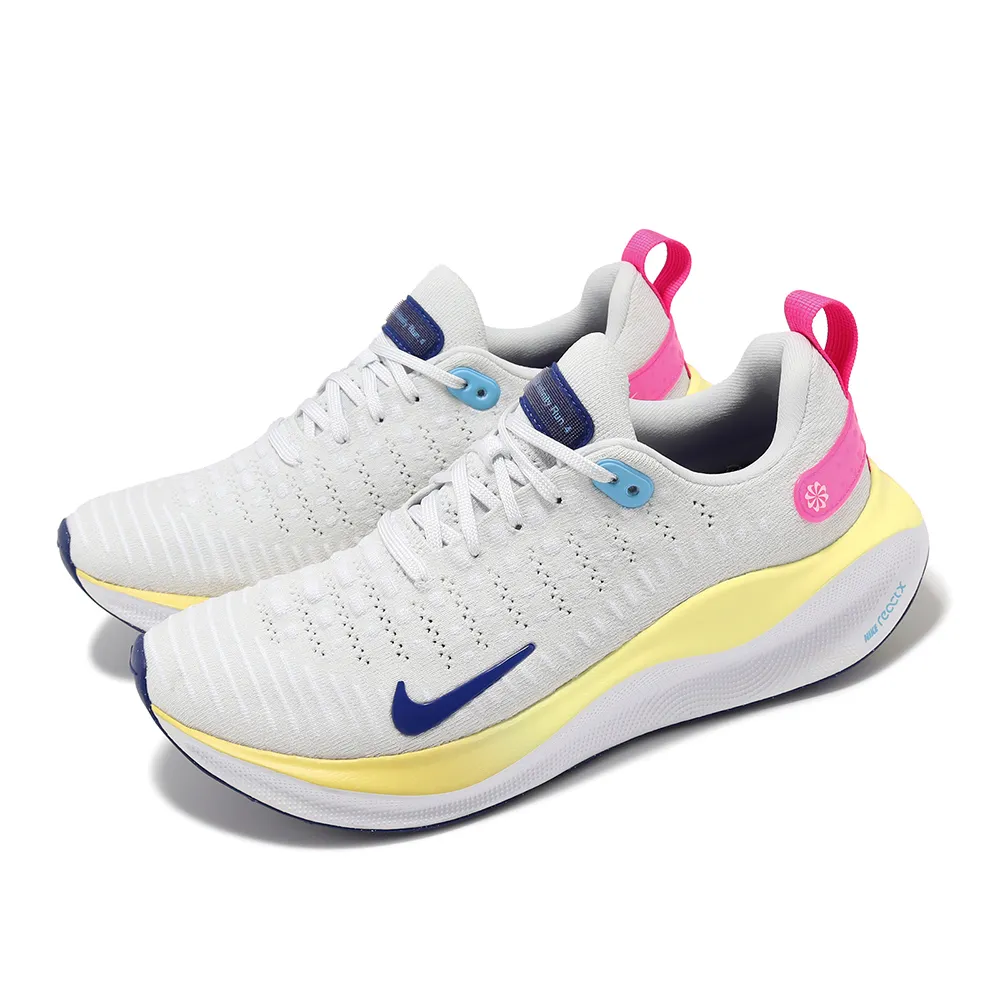 【NIKE 耐吉】慢跑鞋 Wmns Reactx Infinity Run 4 女鞋 白 藍 針織 緩震 運動鞋(DR2670-009)