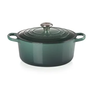 【Le Creuset】典藏琺瑯鑄鐵鍋圓鍋 26cm(綠光森林-鋼頭)