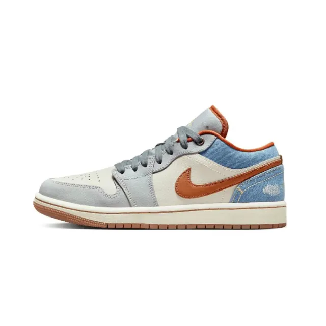 【NIKE 耐吉】W Air Jordan 1 Low SE Phantom 拼接 丹寧牛仔 AJ1 女鞋 休閒鞋 FZ5045-091