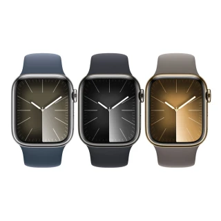 【Apple】Watch Series 9 41公釐不鏽鋼錶殼搭配運動型錶帶(LTE版)