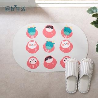 【hoi! 好好生活】hoi吸水矽藻土橡膠防滑軟地墊-福龍來