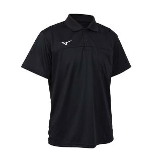 【MIZUNO 美津濃】男短袖POLO衫-台灣製 上衣 休閒 慢跑 咖啡紗抗臭 黑白(32TABA0109)