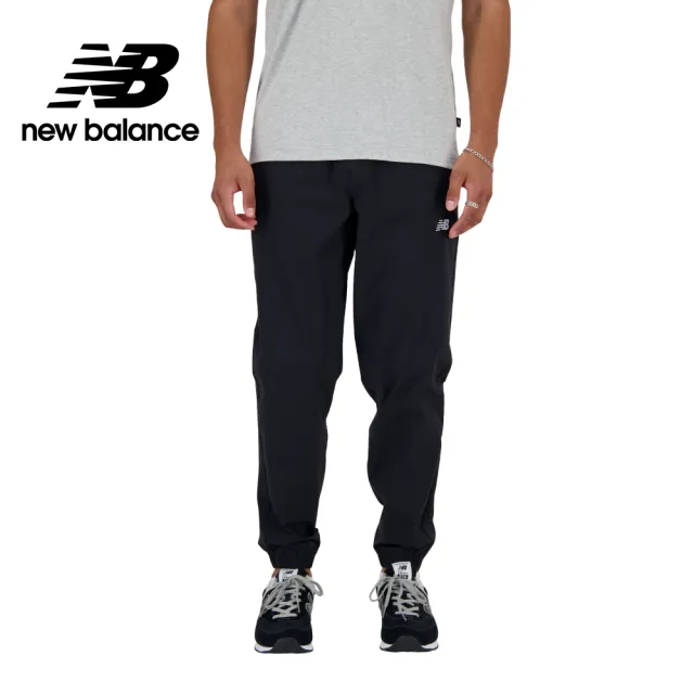 【NEW BALANCE】NB 鬆緊抽繩長褲_男性_黑色_AMP41510BK(亞版 版型正常)