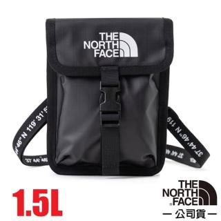 【The North Face】插扣式可調節潮流背帶單肩包1.5L.斜揹包.側揹包.隨身包袋(7QU7-JK3 黑 N)