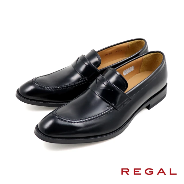 【REGAL】日本原廠經典商務便士樂福鞋 黑色(814R-BL)