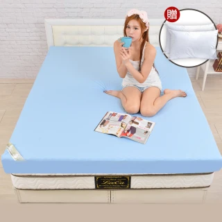 【LooCa】送枕x2-吸濕排汗12cm記憶床墊(雙人5尺)