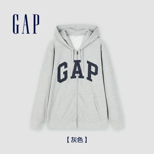 【GAP】男女同款 Logo連帽外套 碳素軟磨法式圈織系列-多色可選(892182)