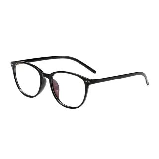 【MEGASOL】UV400抗UV濾藍光眼鏡時尚男女中性大框手機眼鏡(米釘大圓黑框PX-6008-多色選)