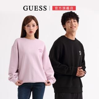 【GUESS】胸前刺繡字母LOGO大學T(三色可選)