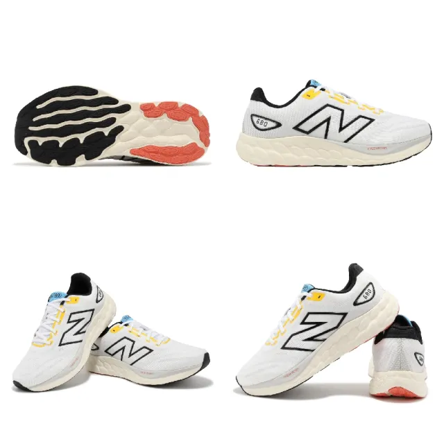 【NEW BALANCE】慢跑鞋 Fresh Foam 680 V8 2E 男鞋 寬楦 白 黑 針織 緩衝 運動鞋 NB(M680LW8-2E)