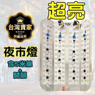【威富登】夜市燈 5米線+開關 耐用款 200W 擺攤燈 投光燈 探照燈 照明燈 施工燈 投射燈 LED燈(夜市燈)