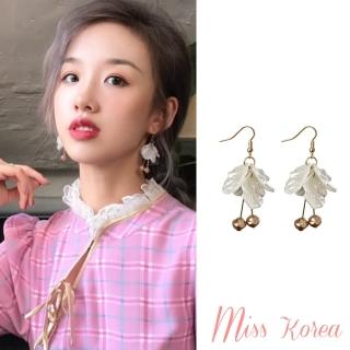 【MISS KOREA】韓國設計柔美氣質花辮珍珠墜造型夾式耳環(無耳洞耳環 耳夾 夾式耳環)