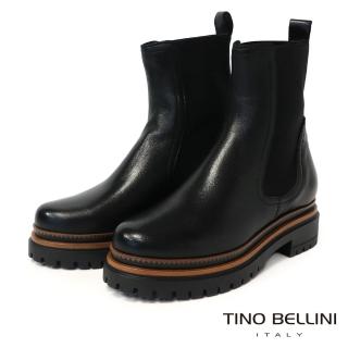 【TINO BELLINI 貝里尼】波士尼亞進口切爾西厚底短靴FWMT009(黑色)