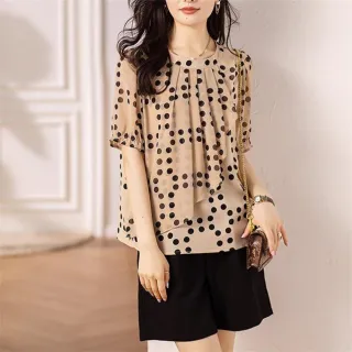 【ALLK 歐楷】滿額再折 長版印花雪紡衫上衣 2色(尺寸L-XXL/中大尺碼/涼爽/透氣)