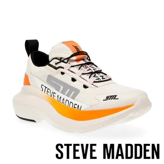 【steve madden】ELEVATE 撞色厚底休閒鞋(米橘色)