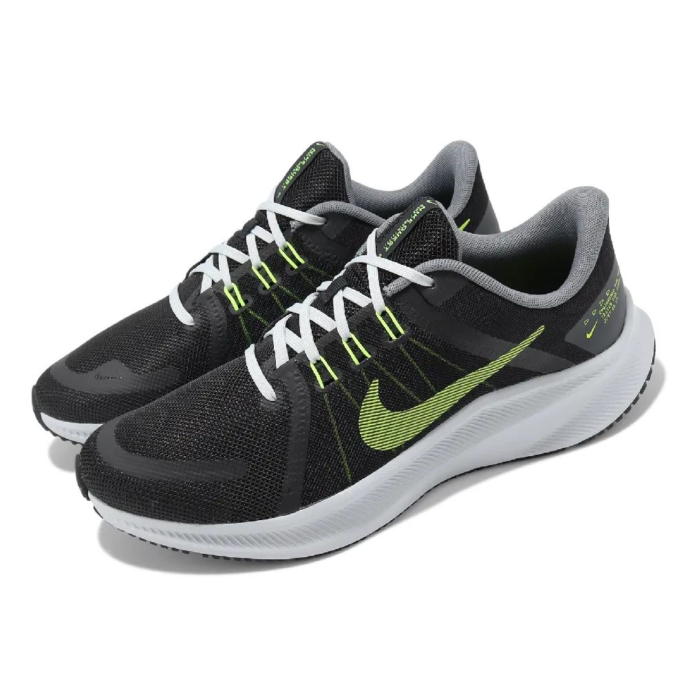 NIKE 耐吉】慢跑鞋Quest 4 男鞋黑綠透氣輕量緩震路跑運動鞋(DO6697-001