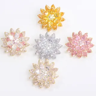 【ANGEL】璀璨蓮花漾立體胸針別針兩用款(5色可選)