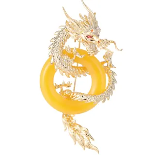【ANGEL】盤龍如玉中國風華麗胸針別針兩用款(2色可選)