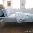 【Lust】蒲英戀曲-藍 100%純棉、雙人加大6尺床包/枕套/薄被套6X7尺、台灣製