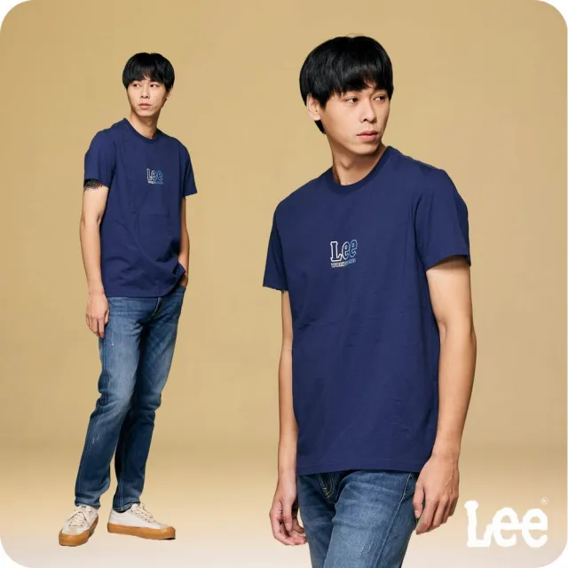 【Lee】男裝 短袖T恤 / 胸前鏤空 LOGO印花 共2色 標準版型(LB402019170 / LB402019179)