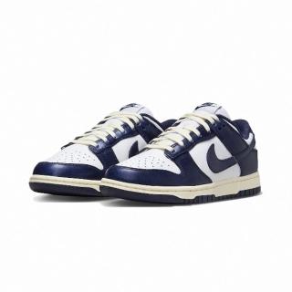 【NIKE 耐吉】W Nike Dunk Low Vintage Navy 海軍藍 奶油底 亮皮 女鞋 休閒鞋 FN7197-100