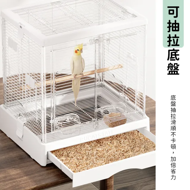 【YOUPICK】50CM 雙開門鳥籠 透明鳥籠 BD0039(家用鳥籠 透明鳥籠 景觀鳥籠)