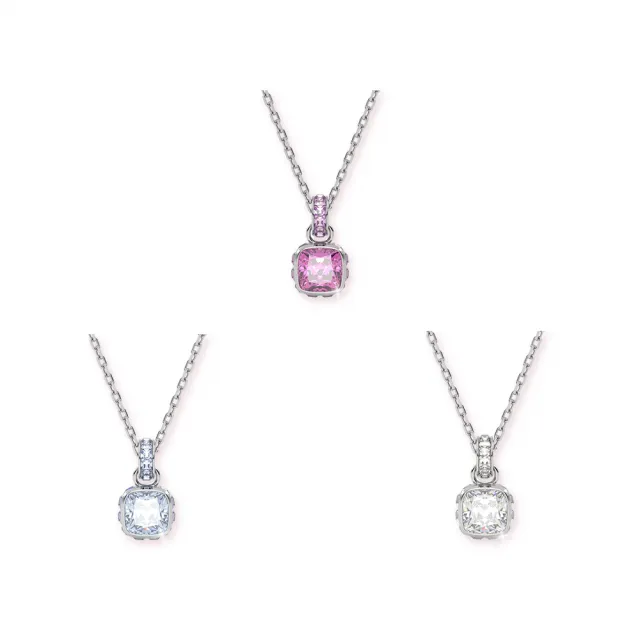 SWAROVSKI 官方直營】Birthstone 鏈墜方形切割鍍白金色(網上獨家