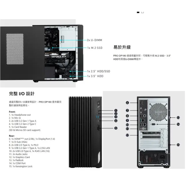 【MSI 微星】i5 GT1030獨顯電腦(PRO DP180 13RK-034TW/i5-13400F/8G/512G SSD/GT1030-2G/W11)