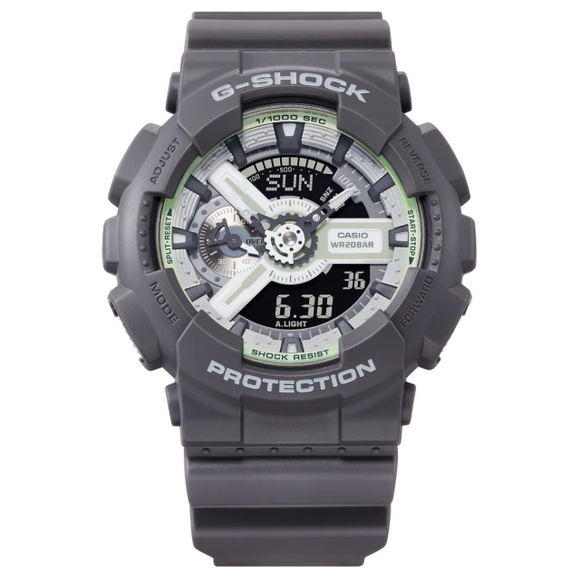 CASIO 卡西歐 G-SHOCK 酷炫光芒 時尚運動雙顯手錶-深灰色 51.2mm(GA-110HD-8A)