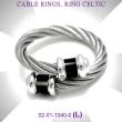 【CHARRIOL 夏利豪】Cable Rings鋼索戒指 Celtic黑圓柱飾頭 L款-加雙重贈品 C6(02-01-1040-0-L)