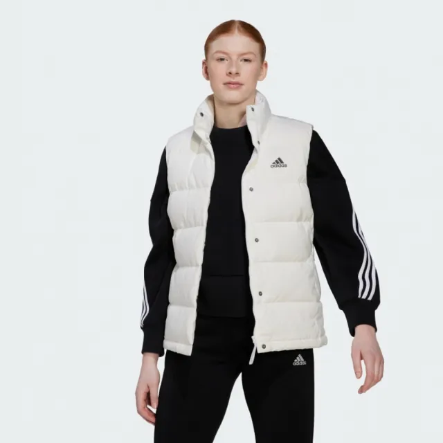 【adidas 愛迪達】背心 女款 運動背心 慢跑 羽絨背心 W HELIONIC VEST 白 HG6278