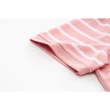 【FILA官方直營】女吸濕排汗短袖條紋連帽T恤-粉色(5TEY-1721-PK)