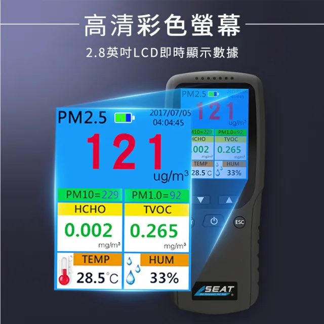 【工具王】空氣偵測 塵埃粒子計數 空氣質量檢測儀 甲醛偵測器 空汙 PM2.5 630-AQM+8(空氣品質監控儀 粉塵)