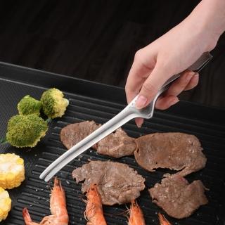 不鏽鋼燒肉夾(尖頭食物夾加厚烤肉夾麵包牛排夾烘焙料理牛角夾分菜夾)