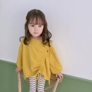 【橘魔法】下擺抽繩毛圈棉澎澎袖長袖衛衣(女童 長袖上衣 衛衣 薄長袖 兒童 童裝)