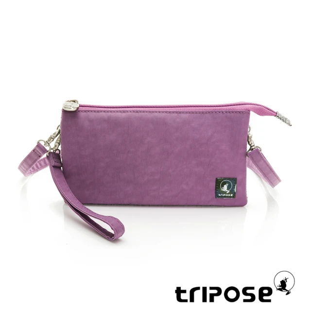 【tripose】漫遊系列岩紋簡約微旅手拿/側肩包(夢幻紫)