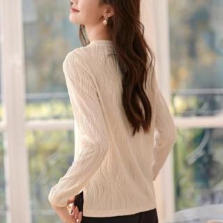 【ONEY 歐妮】★通勤條紋肌理感上衣(休閒/長袖/女裝)