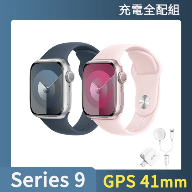 Apple充電全配組 Apple 蘋果 Apple Watch S9 GPS 41mm(鋁金屬錶殼搭配運動型錶帶)