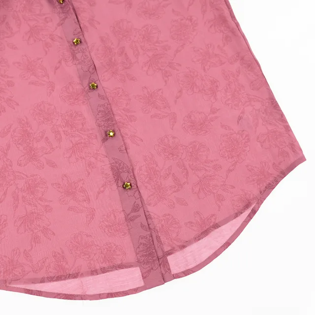 【ILEY 伊蕾】典雅輕柔透氣大尖領襯衫(桃色；M-XL；1241591502)