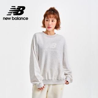 【NEW BALANCE】NB 大學T衛衣長袖上衣 女性 淺灰色 WT41503AHH(美版 版型偏大)