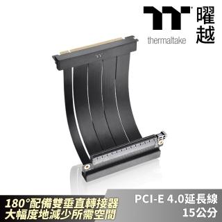 【Thermaltake 曜越】PCI-E 4.0延長線 15公分 180°配備雙垂直轉接器 顯卡延長線(AC-070-CO1OTN-C1)